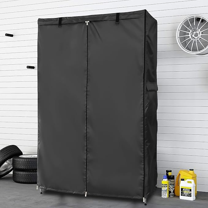 Waterproof Shelf Cover,Outdoor 600D Heavy Duty Dustproof Storage Shelves Cover,30''x14''x62'' Shelf Covers for Wire Shelving with Zippers,Storage Rack Covers with Clear Front