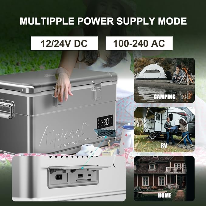 Alpicool MF35 Portable Car Refrigerator,12 Volt Car Fridge Freezer, 40 Quart (37.5 Liter) Fast Cooling 12V -4℉~68℉, 12/24V DC and 100-240V AC for Outdoor, Camping, RV, Truck