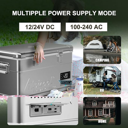 Alpicool MF35 Portable Car Refrigerator,12 Volt Car Fridge Freezer, 40 Quart (37.5 Liter) Fast Cooling 12V -4℉~68℉, 12/24V DC and 100-240V AC for Outdoor, Camping, RV, Truck