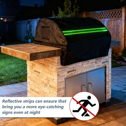 Built in Grill Cover for Delta Heat 32-Inch - Heavy Duty 600D Waterproof with Reflective Strips and Plush Lining,Protects The Built in Grill While Enhancing its Visual Appeal,25.5''L x 32''W x 27''H