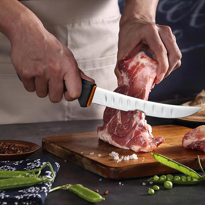 Golden Bird Professional Boning Knife - 6 Inch Stainless Steel Fillet for Meat Cutting, Multifunction Butcher, Granton Edge Breaking, Razor Sharp Chef Knife, Gifts for Men Women