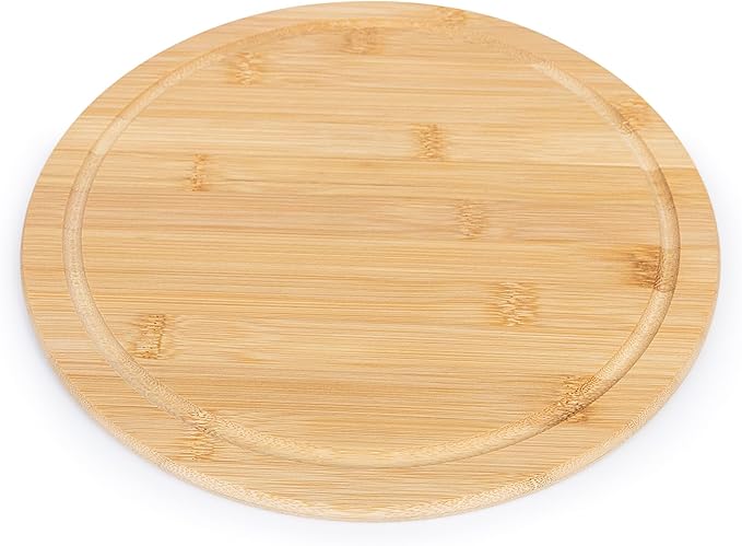 YBM Home Round bamboo Organic Cutting Board 11 inch, Food Prepping, Meat, and Vegetables - 100% Natural Premium Kitchen Chopping Board and Butcher Block with Juice Grooves, Non-Porous