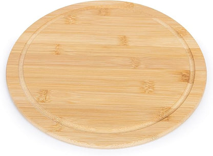 YBM Home Round bamboo Organic Cutting Board 11 inch, Food Prepping, Meat, and Vegetables - 100% Natural Premium Kitchen Chopping Board and Butcher Block with Juice Grooves, Non-Porous