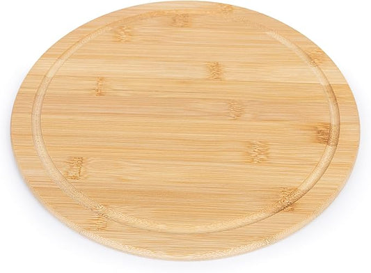 YBM Home Round bamboo Organic Cutting Board 11 inch, Food Prepping, Meat, and Vegetables - 100% Natural Premium Kitchen Chopping Board and Butcher Block with Juice Grooves, Non-Porous