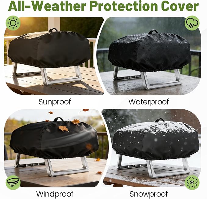 Pizza Oven Cover for NutriChef Portable Outdoor Gas Pizza Oven | Outdoor Cover Waterproof Heavy Duty Protective Covers - 25 x 16 x 13 Inch
