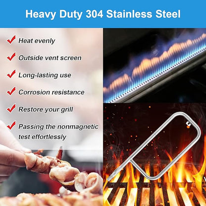 41862 Grill Burner for Weber Q200, Q220, Q2000 Q2200, 396000, 396001, 396002, 566002, 53060001, 304 Stainless Steel 20.5 Inches Grill Burner Tube Pipe Kit Replacement for Weber 69956/60041