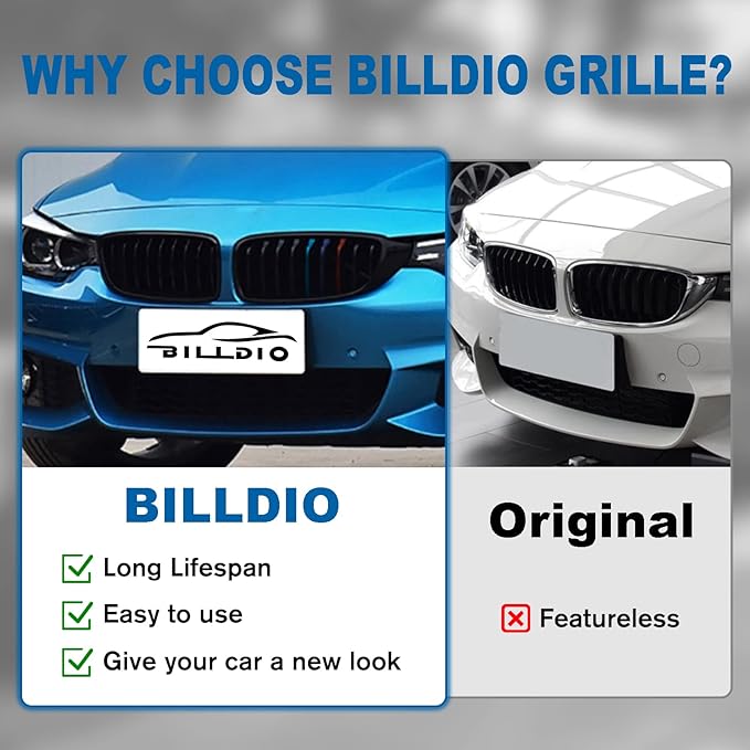 F32 Grille - Front Kidney Grill Color Grille Compatible With 2014-2020 BMW 4 Series F32/F33/F36 428i 430i 435i 440i 2015-2019 F82 F83 M4 3 Series F80 M3 ABS Single Slat