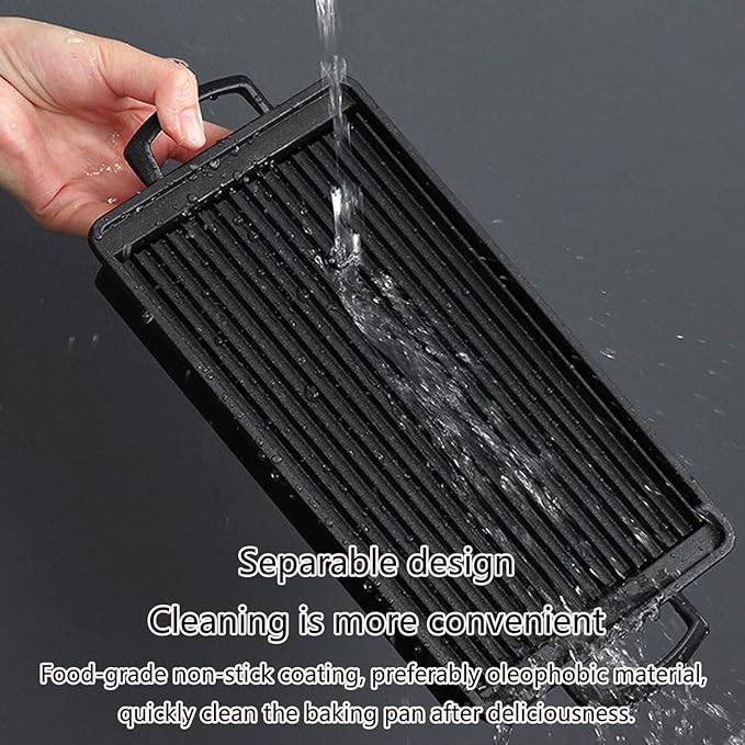 Tabletop Charcoal Barbecue Stove Charcoal BBQ Grill with Removable Nonstick Enamel Baking Pan Excellent Vent System for Indoor and Outdoor Picnic Camping Patio Backyard Cooking(C)