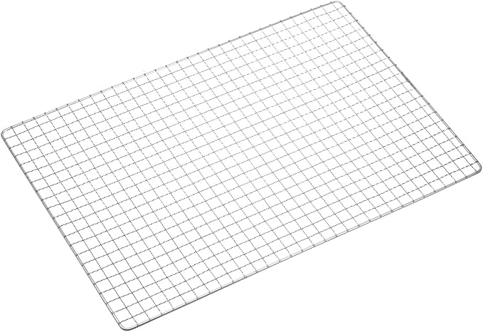 HARFINGTON Square BBQ Grill Net 17.3"x11.6" Stainless Steel Cross Wire Barbecue Mesh Mat for Baking Smoking Charcoal Grilling Roasting