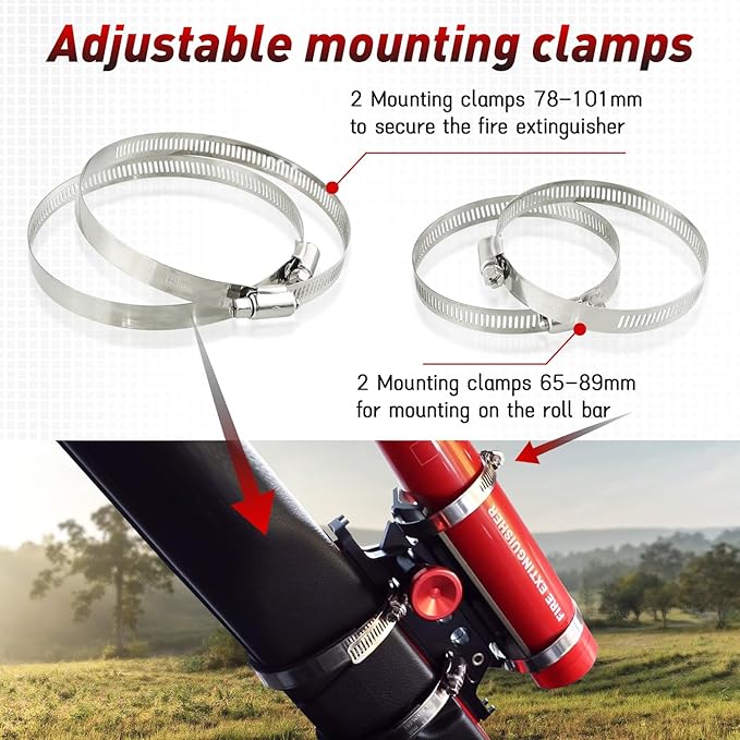 AUFER Universal Quick Release Roll Bar Fire Extinguisher Mount Holder Compatible with for Jeep Wrangler Gladiator Ford Bronco UTV Polaris RZR Can Am ATV,Aluminum