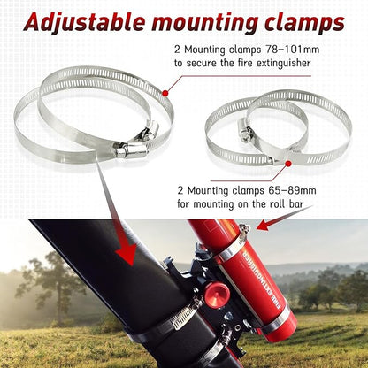 AUFER Universal Quick Release Roll Bar Fire Extinguisher Mount Holder Compatible with for Jeep Wrangler Gladiator Ford Bronco UTV Polaris RZR Can Am ATV,Aluminum