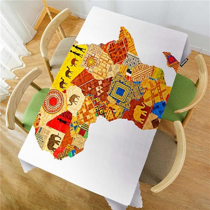 Swono Africa Map Tablecloths Vintage Africa Map with Countries Kitchen Dinning Table Cloth Tabletop Decoration, Polyester Table Cover for Indoor Outdoor 50x72 Inch Tablecloth