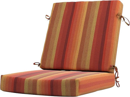California Umbrella Outdoor Dining Chair, Patio Seat Cushion, 20 x 40 Inch, Premium Outdoor Memory Foam, Fade Resistant Sunbrella Fabric, Fabric Ties,Astoria Sunset