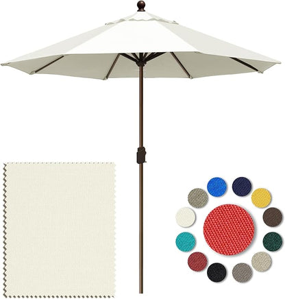 Eurmax USA 10-Year-Non-Fading 10FT Outdoor Patio Market Umbrella,UPF50+ UV Resistant Sun Shade,Heavy Duty Commercial Grade,Crank Lift Design,Windproof Vented Top for Garden,Pool,Deck,Natural