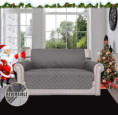 Easy-Going Reversible Couch Cover, 2 Cushion Sofa, Gray/Light Gray | Loveseat, Slipcover For Dogs, Water Resistant Furniture Mat, Living Room, Non-Slip Sofa Cover, Pet Friendly