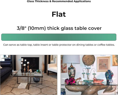 Clear Tempered Glass Table Top 14 Inch Square Flat Edge with 3/8 Inch Thickness for Dining, Coffee or Side Tables by Fab Glass and Mirror