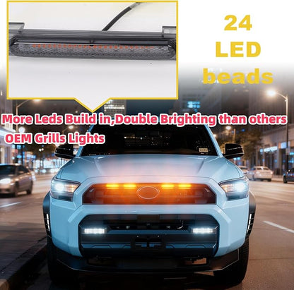 Amber Front Grills Led Lights for 2025 2026 Toyota 4Runner SR5 | 6th gen Grill Grille Light Accessoris (For SR5 only )