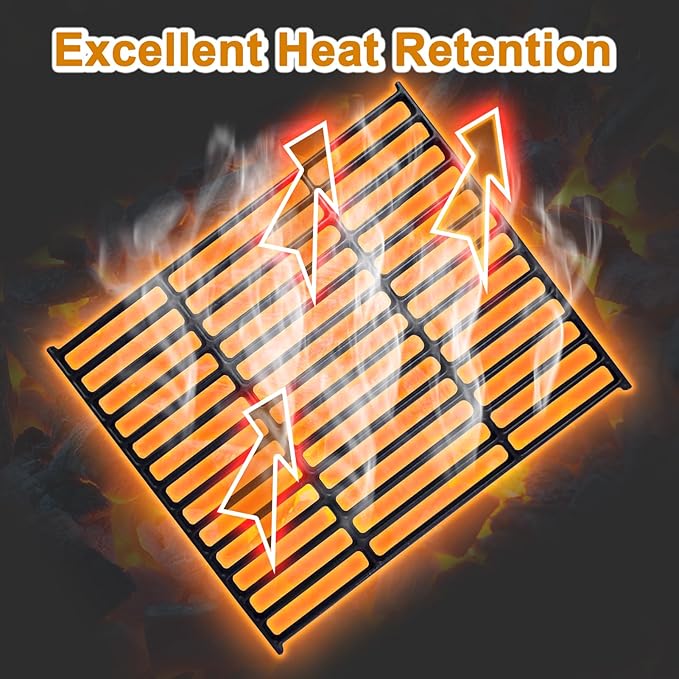 Grill Replacement Parts for Broil King 9865-54 Grill Grates Signet 20 70 90 Broil Mate 1161-54 1551-54 1551-64 1553-64 1651-54 Huntington 6962-64C Grill Parts Cast Iron Cooking Grates Grid 2 Pcs