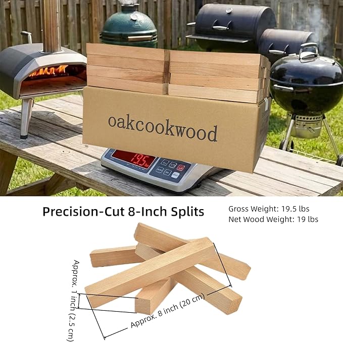 Pizza Oven Wood 19 Lbs Kiln-Dried Cherry Wood 8 Inch Mini Barkless Cooking Logs for Pizza Ovens, Grills & Smokers, Fits Ooni, Gozney, Solo Stove, for Camping, Fire Pits & Bonfires