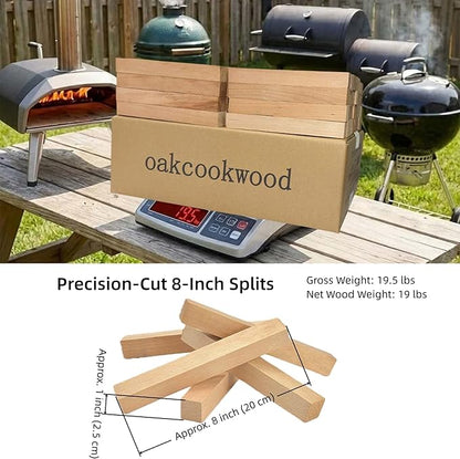 Pizza Oven Wood 19 Lbs Kiln-Dried Cherry Wood 8 Inch Mini Barkless Cooking Logs for Pizza Ovens, Grills & Smokers, Fits Ooni, Gozney, Solo Stove, for Camping, Fire Pits & Bonfires