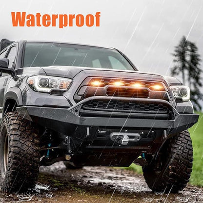 LED Grill Lights for 2016-2022 Aftermarket Toyota Tacoma TRD PRO Grille with Harness & Fuse(Amber light with Amber housing)