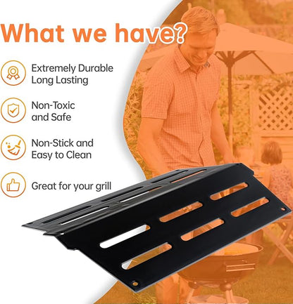 17.5 inch Flavorizer Bars Gas Grill Replacement Parts for Weber Genesis 300 Series E310 E320 E330 S310 S320 S330 EP/CEP-310 EP/CEP-320 EP/CEP-330, Porcelain Steel Heat Deflector