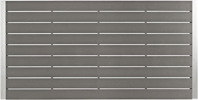 Modway Shore 5-Piece Aluminum Outdoor Patio Dining Table Set in Silver Black