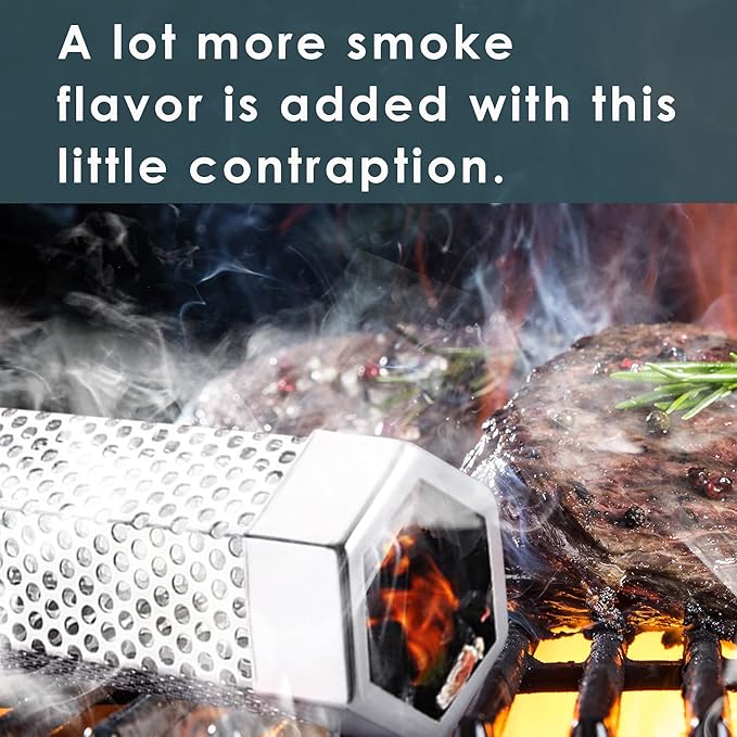 Smoke Tube - 12'' Smoke Tube for Pellet Grill 5 Hours of Billowing Smoke, Stainless Steel Pellet Smoker Tube for All Grill or Smoker, Hot or Cold Smoking