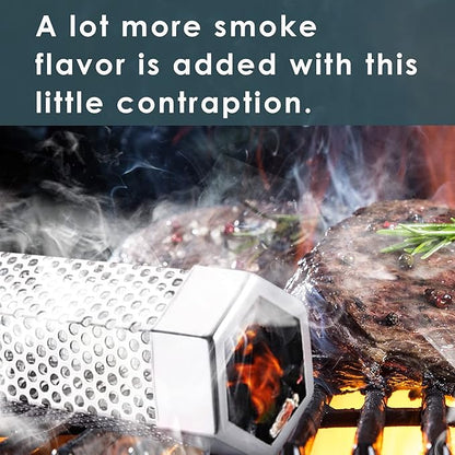 Smoke Tube - 12'' Smoke Tube for Pellet Grill 5 Hours of Billowing Smoke, Stainless Steel Pellet Smoker Tube for All Grill or Smoker, Hot or Cold Smoking