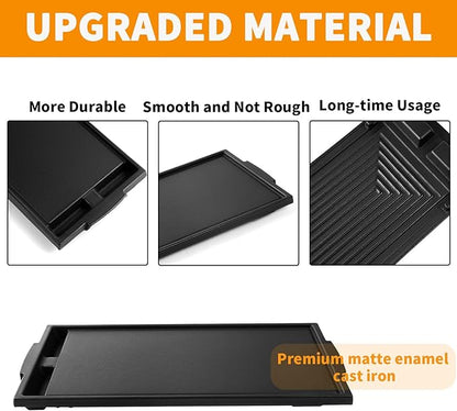 Upgraded W10432544 Griddle Replacement for Whirlpool Gas Stove Griddle Plate Cast Iron Range Griddle W10432539 Whirlpool KitchenAid Jennair Maytag Gas Cooktop Parts Burner Center Griddle Flat Top Pan