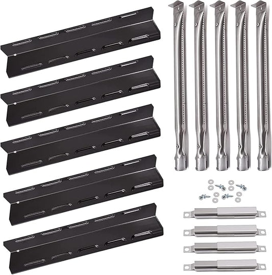 Grill Replacement Parts for Kenmore 5 Burner 146.47468610, 146.23680310, 146.47469610, Kenmore 4 Burner 146.34611410, 146.34611411, 146.10017510 Gas Grills, Pipe Burner, Heat Plate, Carryover Tube.