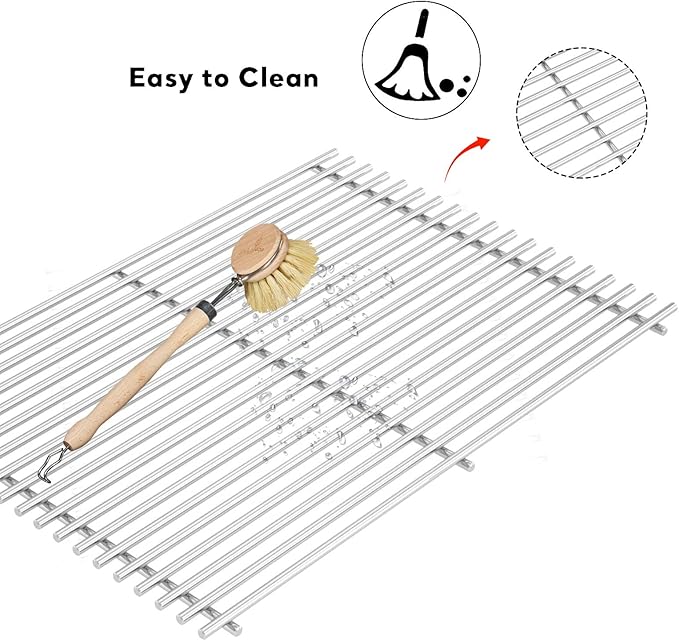 Uniflasy 18.75" Cooking Grate for Weber Genesis II 300 Genesis II LX 300 Series Gas Grills, Genesis ll LX E-340/S-340, Genesis ll S-310, Genesis ll 310/335 304 Stainless Steel Grates for Weber 66095