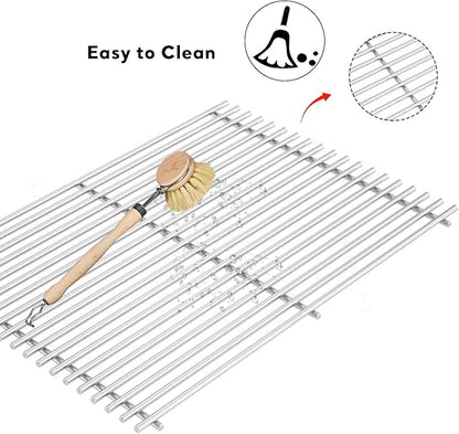 Uniflasy 18.75" Cooking Grate for Weber Genesis II 300 Genesis II LX 300 Series Gas Grills, Genesis ll LX E-340/S-340, Genesis ll S-310, Genesis ll 310/335 304 Stainless Steel Grates for Weber 66095