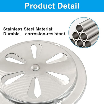 2Pcs BBQ Smoker Air Vent, BBQ Smokestack Damper Smoker Exhaust Stack for Optimal Grill Airflow Control Vent(125mm)