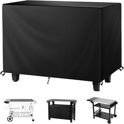 Grill Cart Cover,52 inch Waterproof Outdoor Prep Table Cover All-Weather Protection Tool Box Cover for Outdoor Kitchen Island & Storage Cabinet, Dust-Resistant, Rip-Resistant