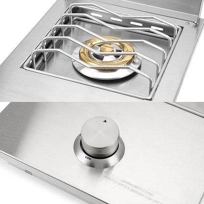 Stanbroil Built-in Single Side Burner for Outdoor Kitchen, 304 Stainless Steel Grilling Side Burners - Liquid Propane Only