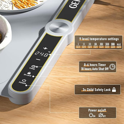 Warming Mat for Food, Extra Large 31.5'' x 15'', 450W Electric Food Warmers for Parties Buffet, Portable Warming Tray with 9 Levels Temperature Setting, 8s Fast Heat up
