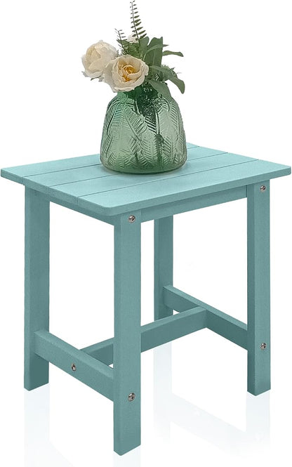 Outdoor Side Table, Weather Resistant Double Small Adirondack Side Table, Outdoor Indoor End Table for Chair, 17" Patio Table for Pool, Deck and Porch, Black (Item1, Dark Blue)