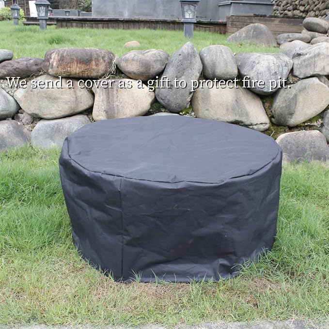 OutVue 36 Inch Fire Pit with 2 Grills, Wood Burning Fire Pits for Outside with Lid, Poker and Round Waterproof Cover, BBQ& Outdoor Firepit & Round Metal Table 3 in 1 for Patio, Picnic, Party