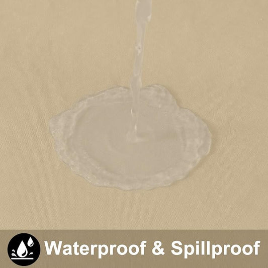 Smiry Rectangle Table Cloth 60x102 Inch, Waterproof Wipeable Vinyl Tablecloths Protector, Oil Spill Proof Plastic Table Cover for Dining, Picnic, Camping, Outdoor, Khaki