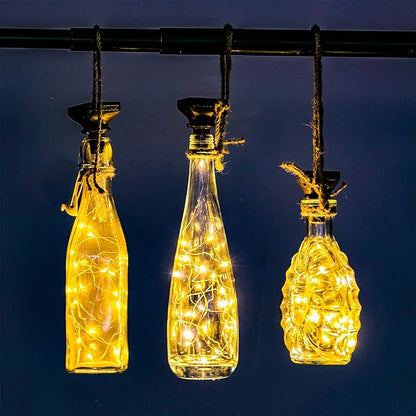 Solar Wine Bottle Lights - 12 Packs, 20LED Outdoor Waterproof Fairy Light Strings for Recycling Bottle Decoration