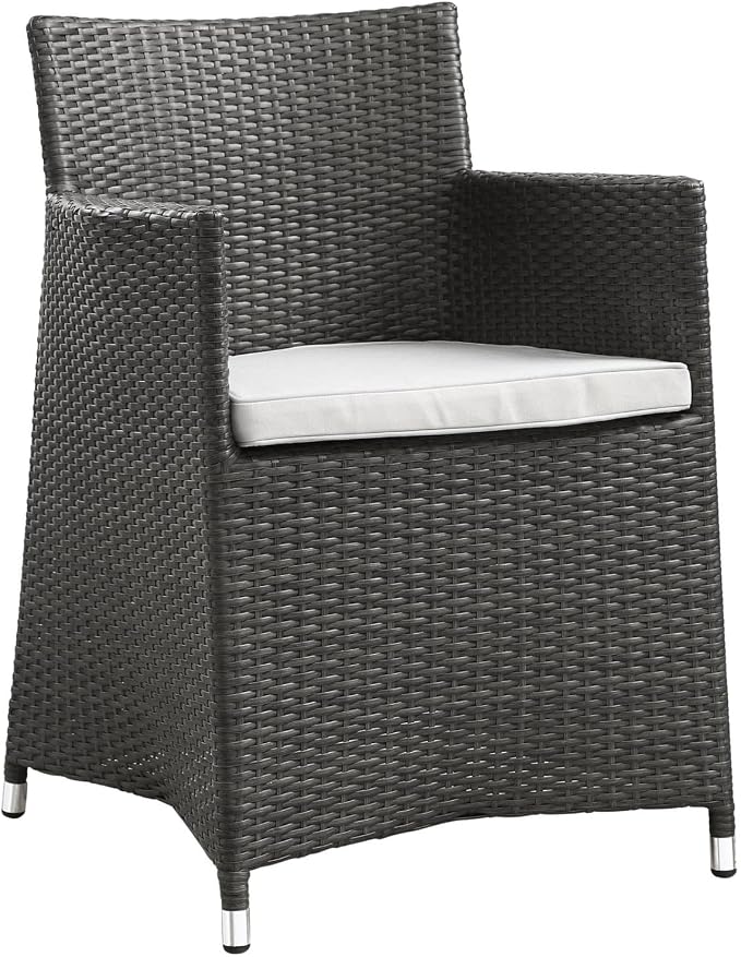 Modway Junction 5 Piece Outdoor Patio Dining Set, 81.8" x 109" x 32", Brown White