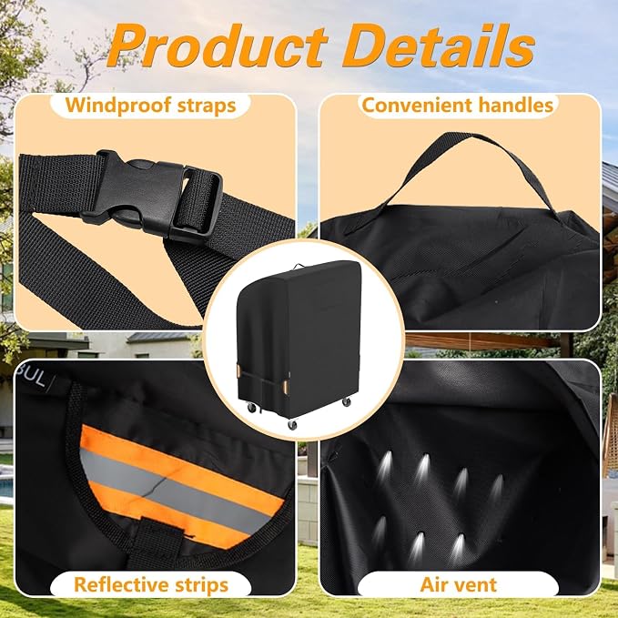 EVRBUL 32 in Small BBQ Grill Cover, 32" W x 24" D x 43" H Heavy Duty 420D Waterproof 2 Burner Gas Grill Cover for Weber Char-Broil Nexgrill and More Grills with Collapsed Side Tables