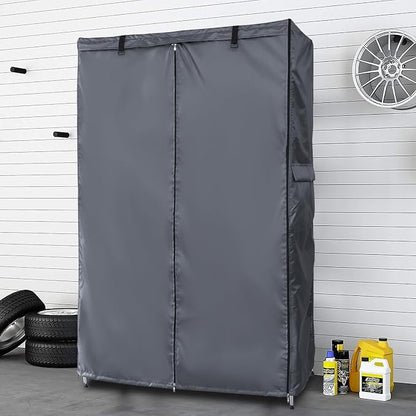 Waterproof Shelf Cover,600D Heavy Duty Dustproof Storage Wire Rack Covers,Outdoor Shelving Covers for Wire Shelves with Zipper 48''x18''x72'',Clear Front.