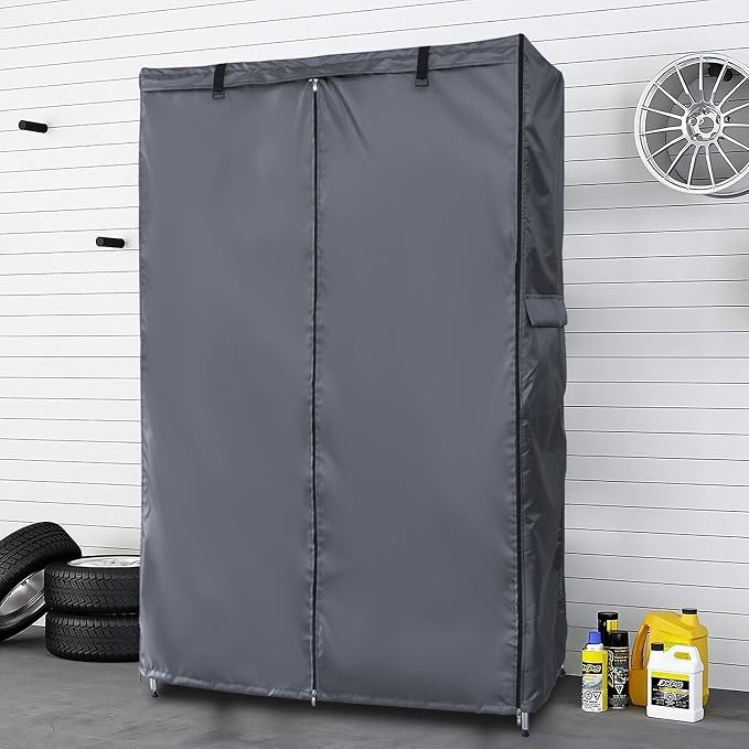 Waterproof Shelf Cover,600D Heavy Duty Dustproof Storage Wire Rack Covers,Outdoor Shelving Covers for Wire Shelves with Zipper 36''x14''x72'',Clear Front.