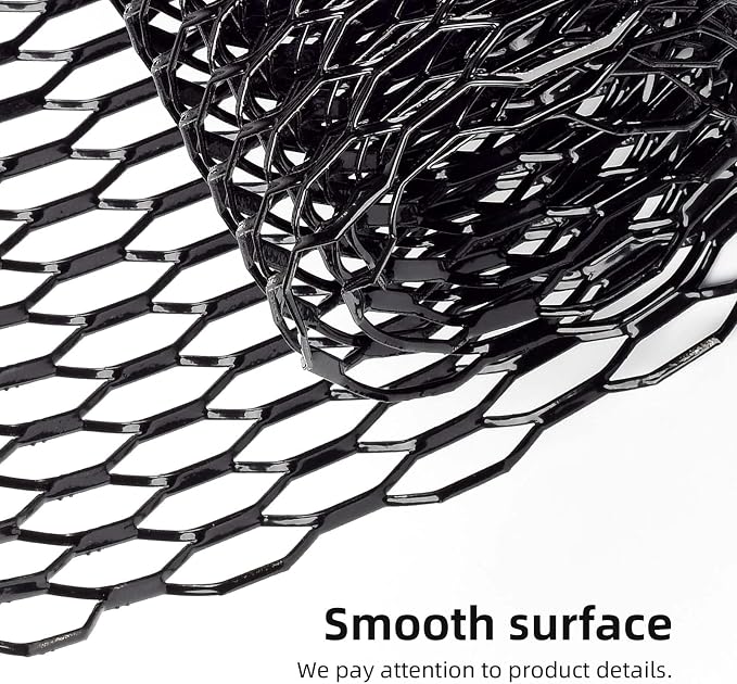 AggAuto Universal 40"x13" Car Grill Mesh Honeycomb Hole 10x38mm Black | Aluminum Alloy Automotive Grille Insert Bumper, One of the Most Multifunctional Shape Grids 100x33cm