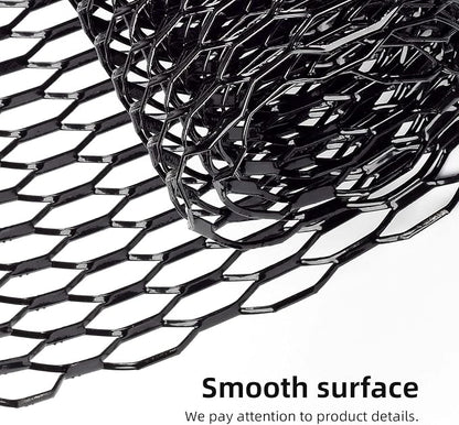 AggAuto Universal 40"x13" Car Grill Mesh Honeycomb Hole 10x38mm Black | Aluminum Alloy Automotive Grille Insert Bumper, One of the Most Multifunctional Shape Grids 100x33cm