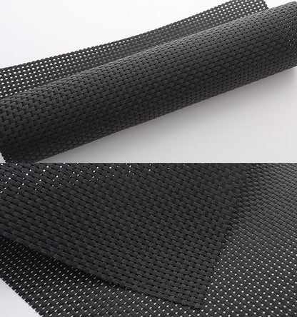 Zupro Placemats Set of 4 for Kitchen Dining Table Washable Braided Table Mats Heat-Resistant Placemats Non-Slip Woven PVC Vinyl Place Mats for Everyday use or Holidays Dinner BBQs 18"x12"(Black