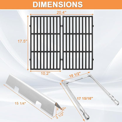 GS4 Spirit 2 Grill Parts for Weber Grill Parts GS4 Spirit II/I 200 SER Replacement for Weber GS4 Grill Grates 7637, Burner Tubes 69785 67024,Crossover Tube 69899 67278,Flavorizer Bars 7635 67045 69796
