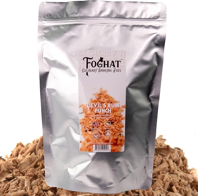 Foghat Cocktail Smoker Wood Chips - 100oz Devil's Rum Punch Shavings for Smoker, Whiskey & Drink Infuser Kit - All Natural, Culinary Wood Smoking Chips for Cocktail Smoke Gun & Drink Smokers